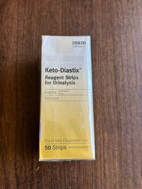 Keto-Diastix Reagent Strips for urinalysis ketone and glucose levels